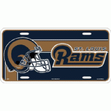 Rams Plastic License Plate