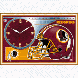 Framed Clock - Washington Redskins
