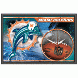 Framed Clock - Miami Dolphins